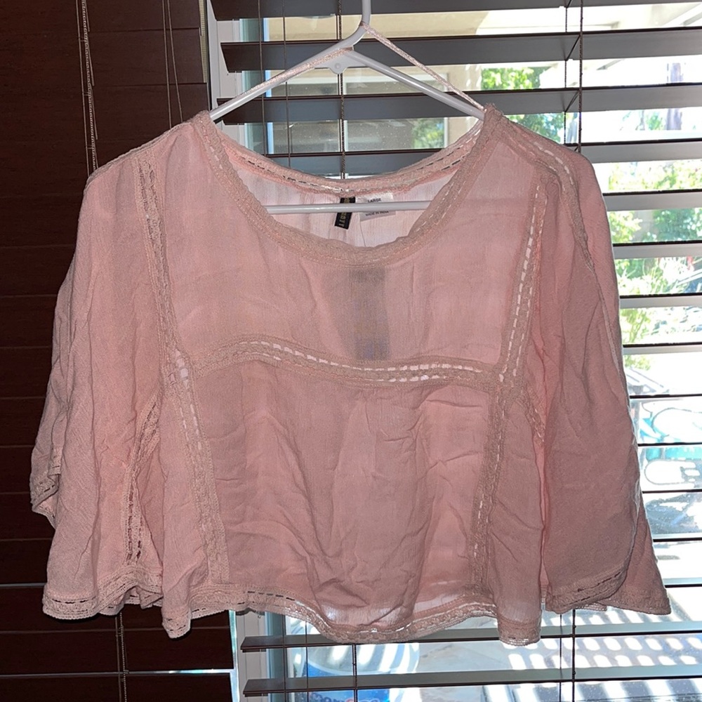 Cute half shirt with butterfly sleeves